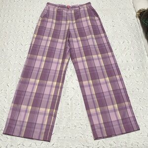 BAPE APEE lavender plaid pants size medium
